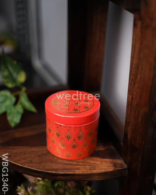 PRINTED TIN JAR