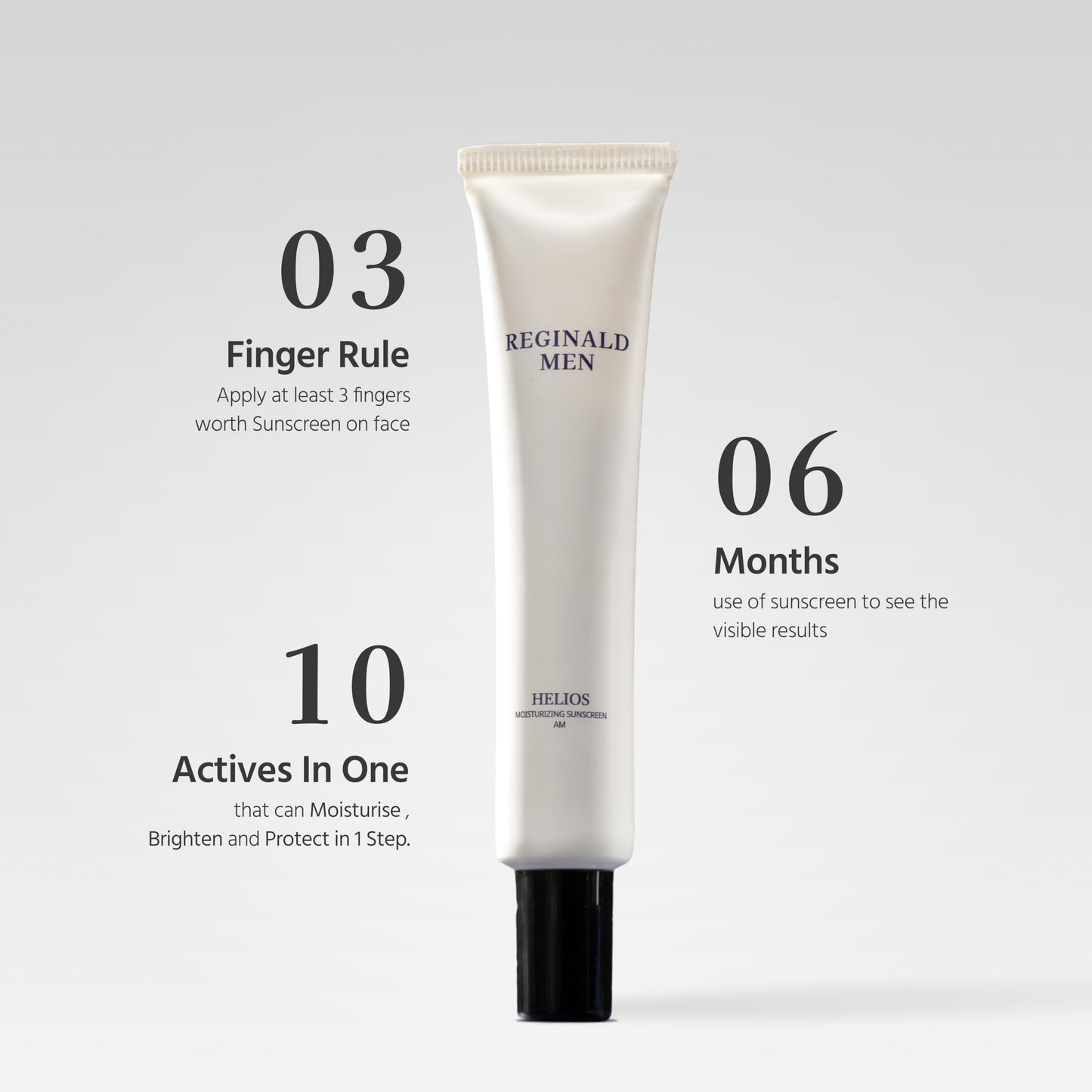 Reginald Men Sunscreen SPF 50 PA++++ Brightening & Moisturising - 50 gm