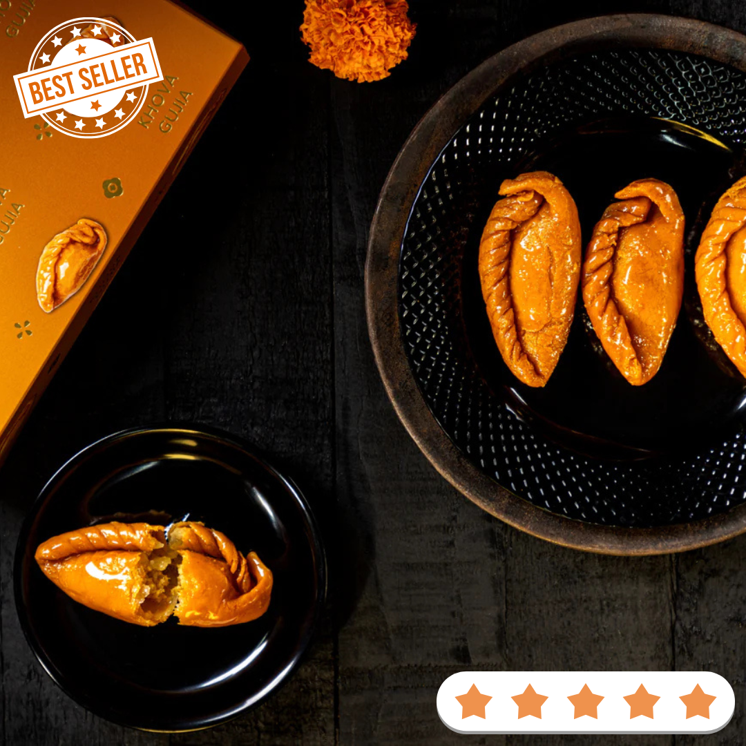 Khoya Gujiya – Longer Shelf Life (MAP) - Long Lasting Mithai - Buy Online from Almond House | Desify