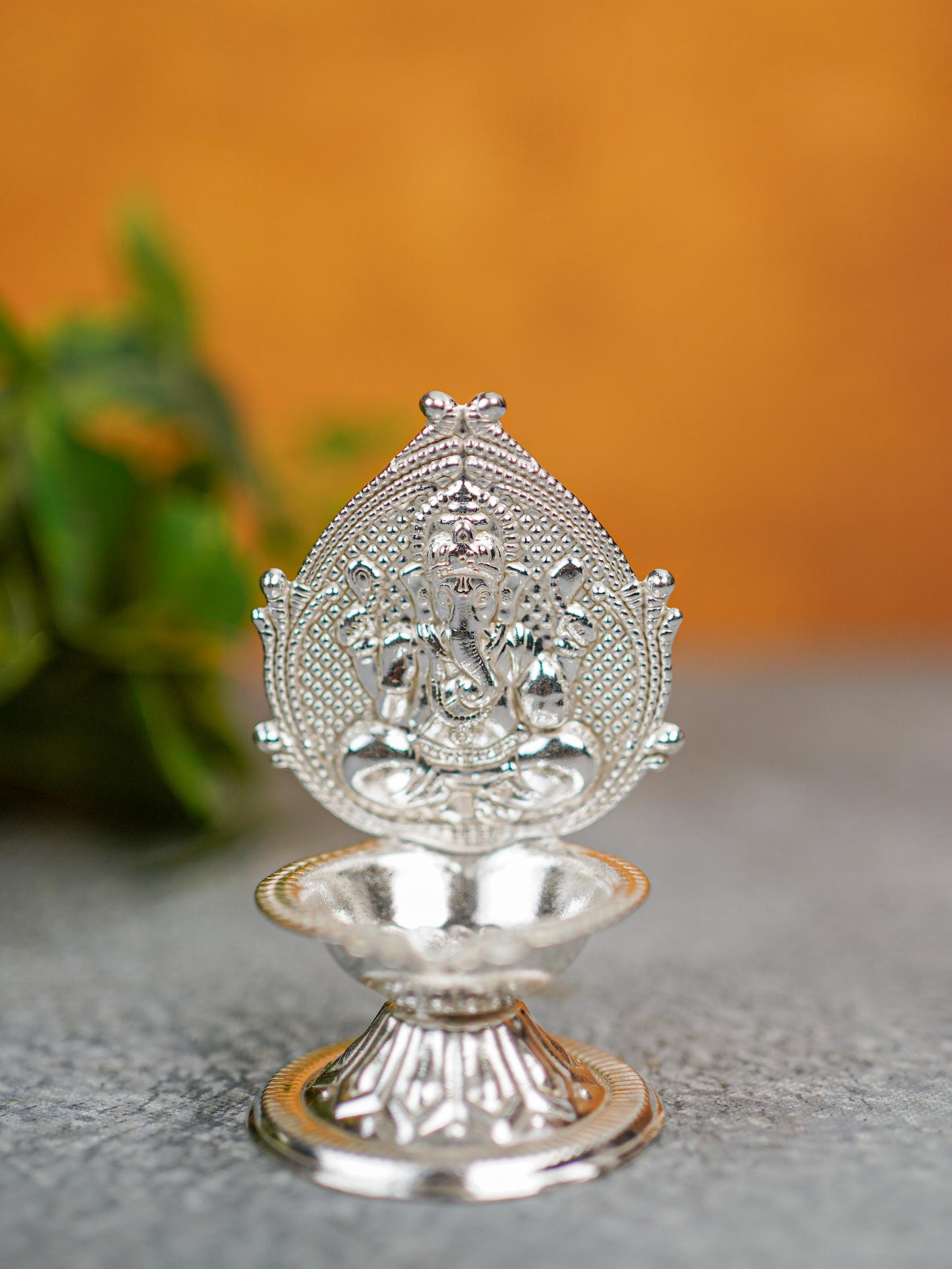 German Silver Ganesha Diya