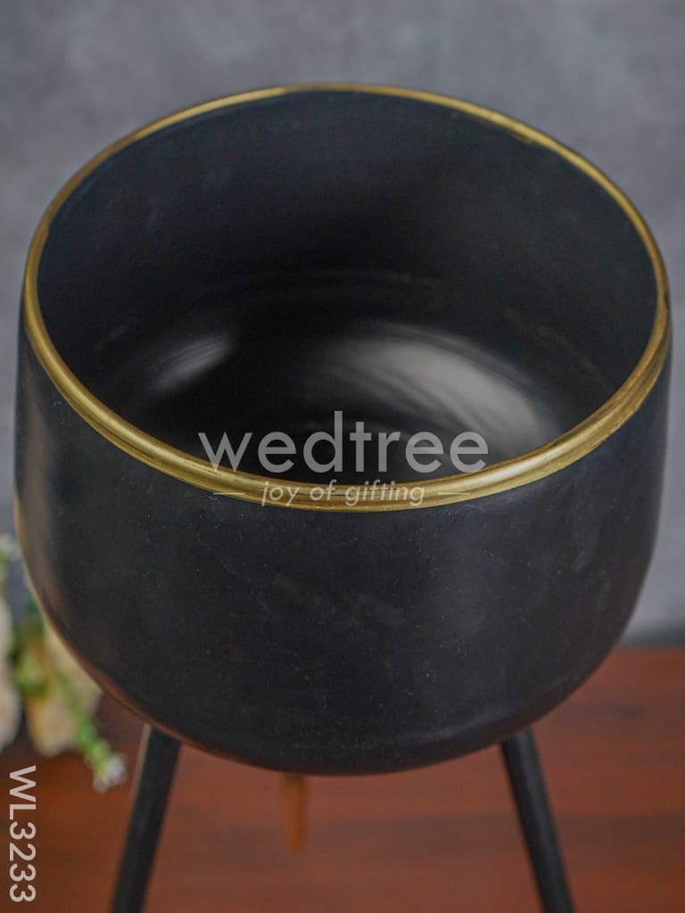 Black Planter with Stand