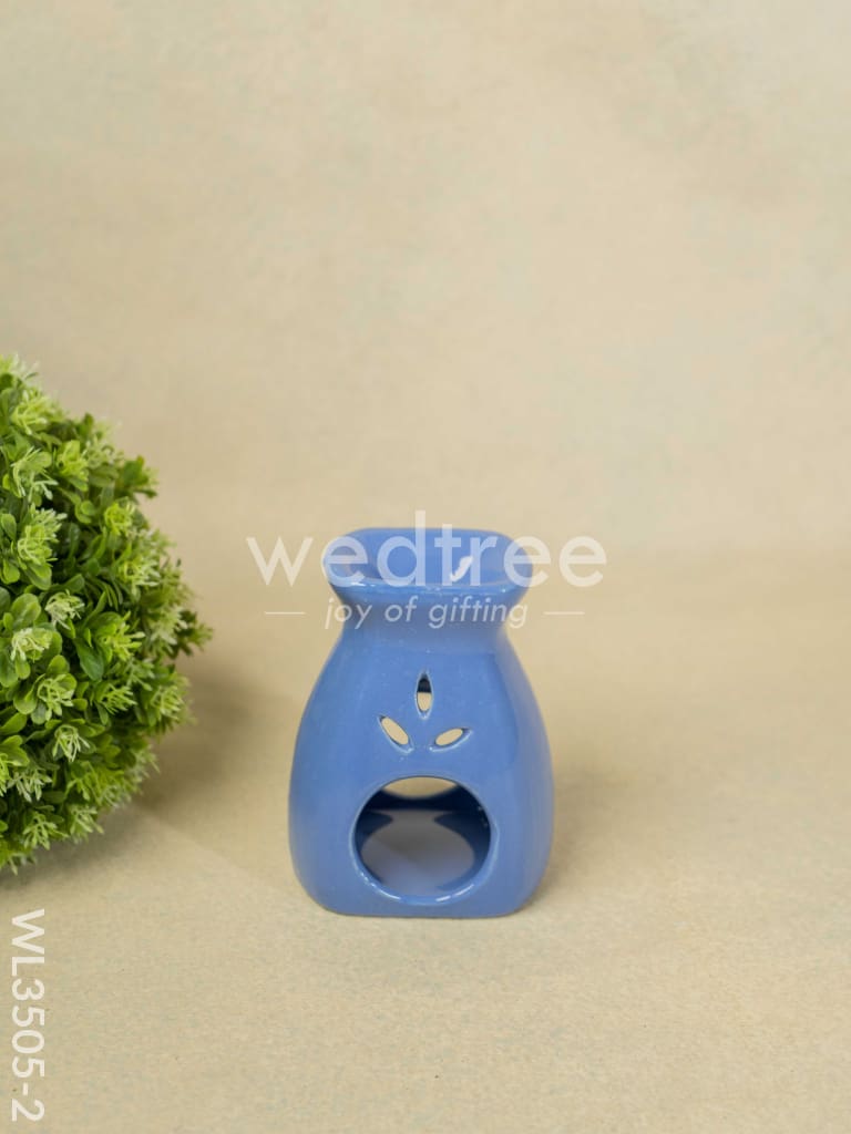 Blue Pottery Diffuser Candle Holder with Lavender Oil and Incense Sticks