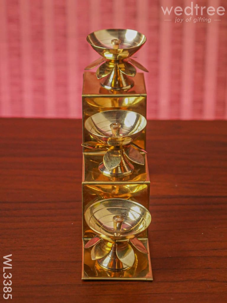 Brass 3 Step Diya Stand Wall Hanging