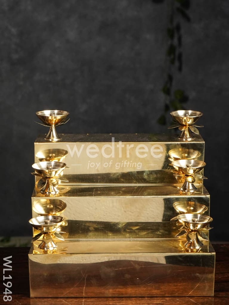 Brass 3 Step Golu Stand