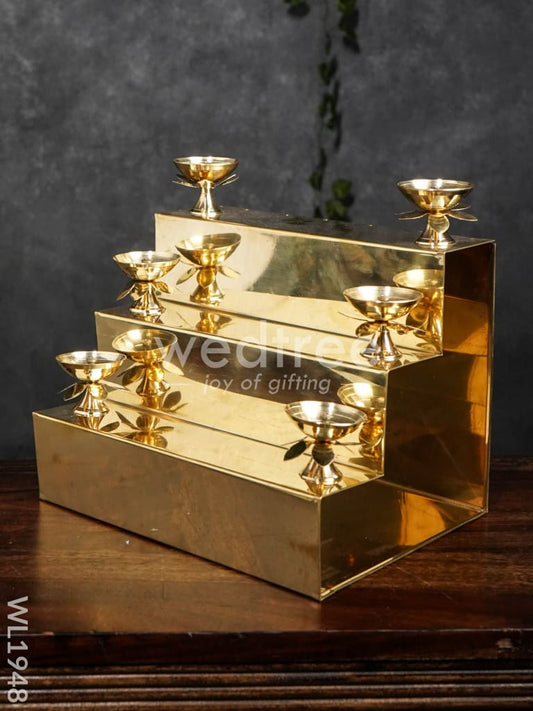 Brass 3 Step Golu Stand