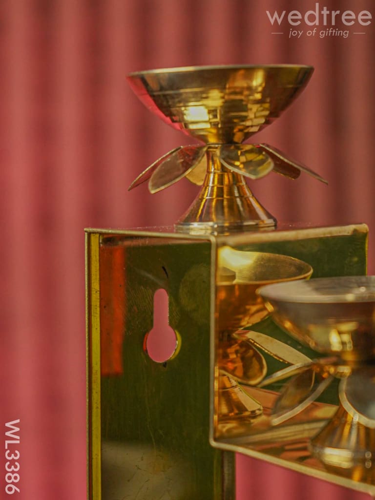 Brass 5 Step Diya Stand Wall Hanging