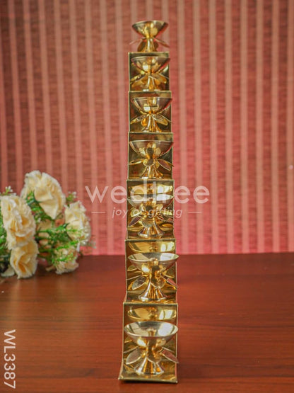 Brass 7 Step Diya Stand Wall Hanging