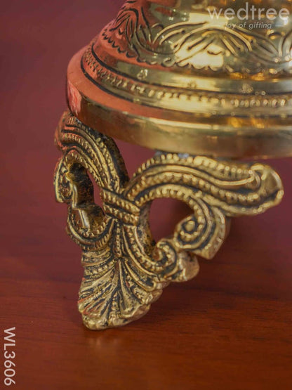 Brass Annapakshi 5 Face Diya with Tri-Stand