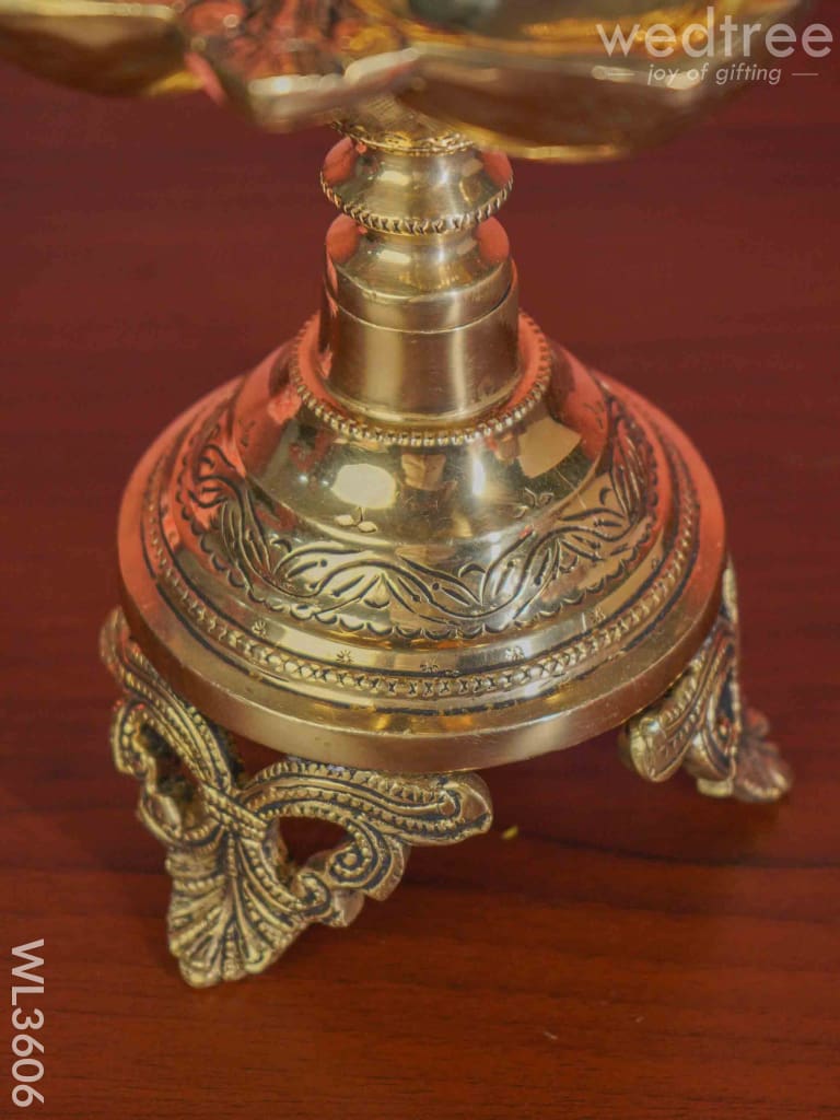 Brass Annapakshi 5 Face Diya with Tri-Stand