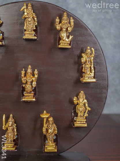 Brass Dasavathar Idols with Wooden Frame