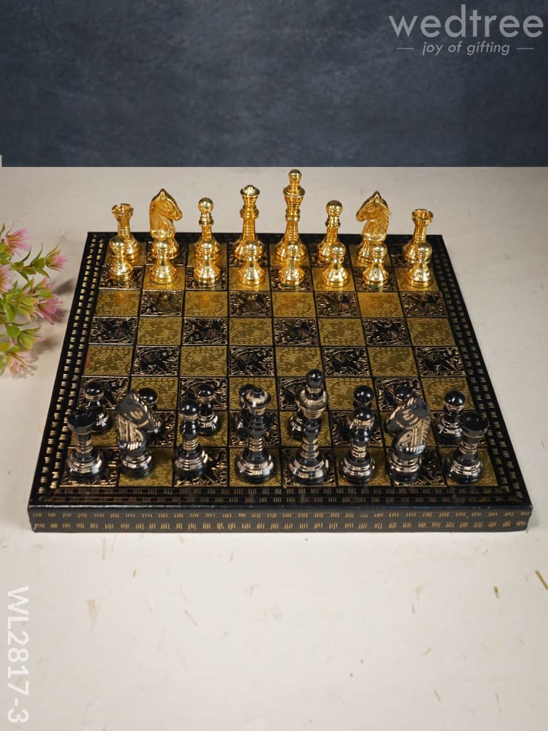 Brass Finish Chess Board - 10x10