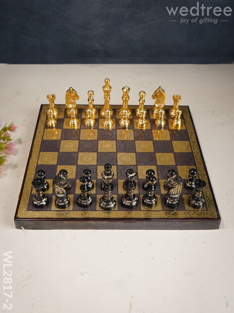 Brass Finish Chess Board - 10x10