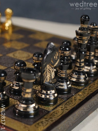 Brass Finish Chess Board - 10x10