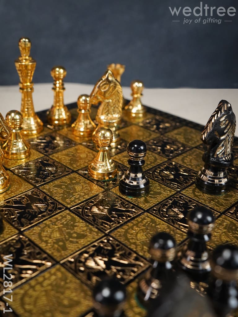 Brass Finish Chess Board - 10x10