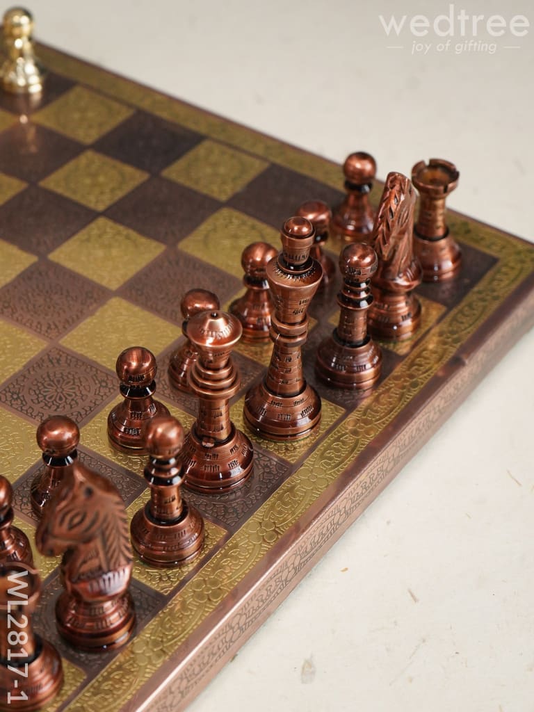 Brass Finish Chess Board - 10x10