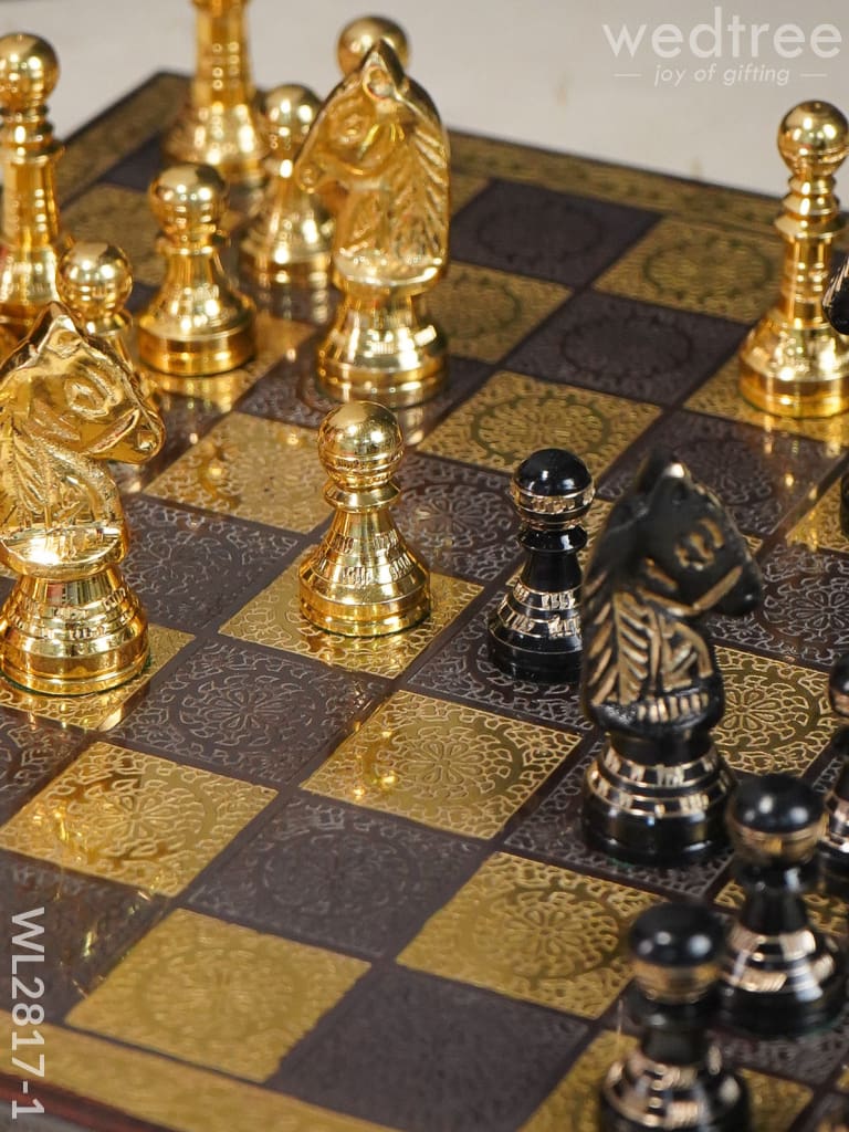 Brass Finish Chess Board - 10x10