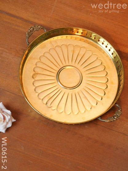 Brass Floral Designed Tray