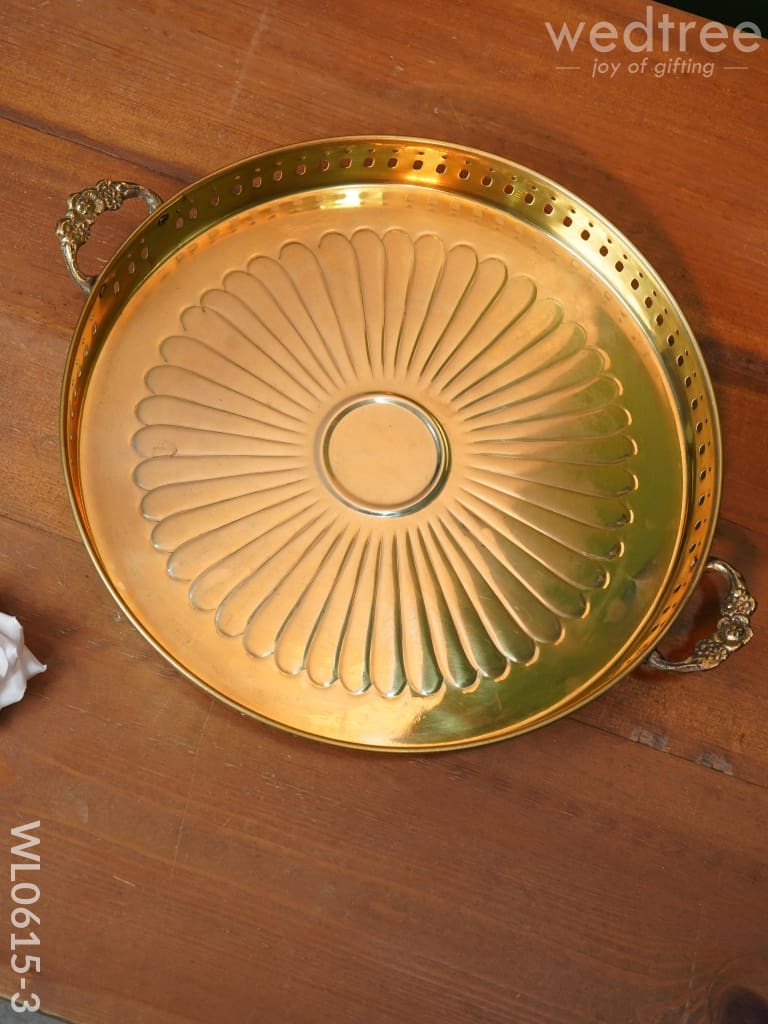 Brass Floral Designed Tray