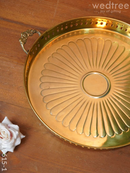 Brass Floral Designed Tray