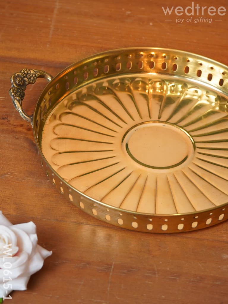 Brass Floral Designed Tray