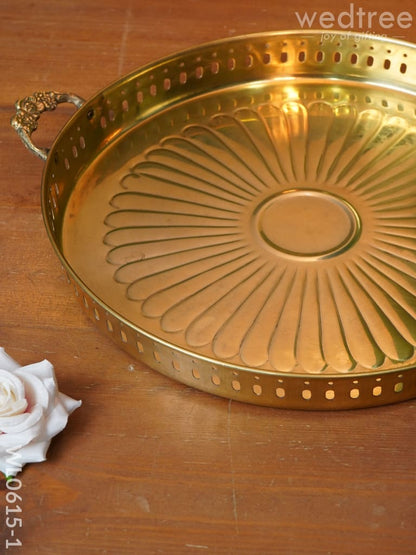 Brass Floral Designed Tray