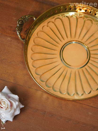 Brass Floral Designed Tray