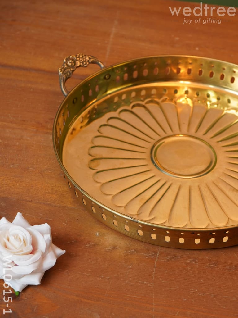 Brass Floral Designed Tray