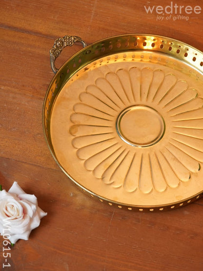 Brass Floral Designed Tray