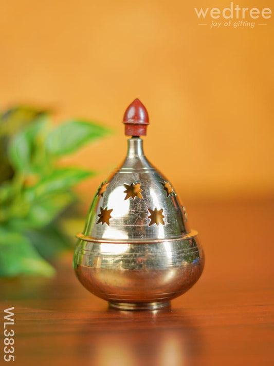 Brass Jali Akhand Diya - 4.5 inch