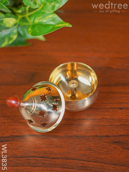 Brass Jali Akhand Diya - 4.5 inch