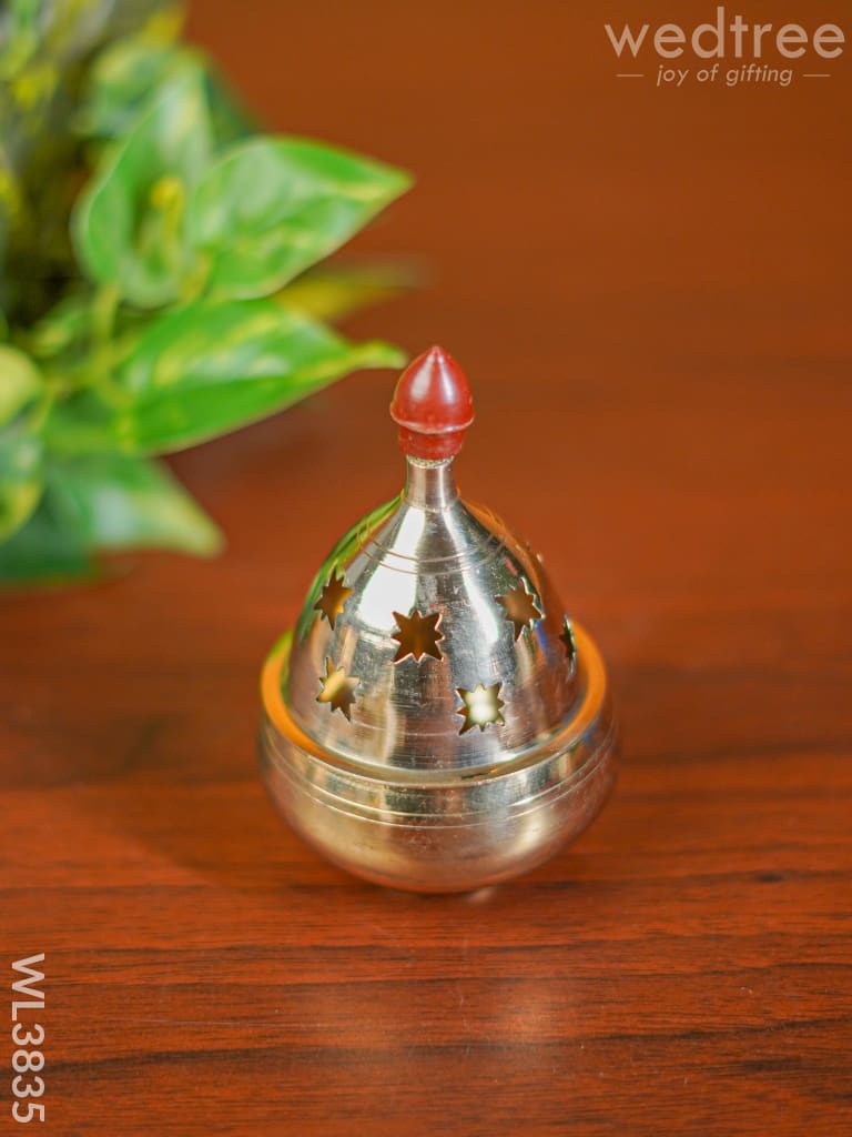 Brass Jali Akhand Diya - 4.5 inch