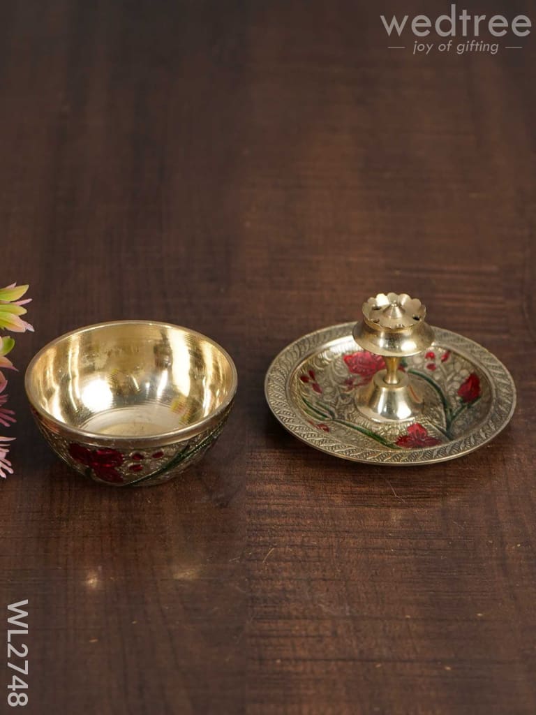 Brass (Meenakari) Pooja Thali Set