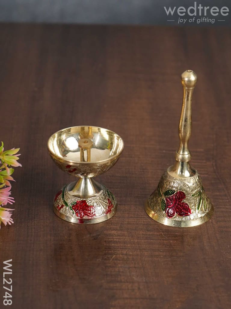 Brass (Meenakari) Pooja Thali Set