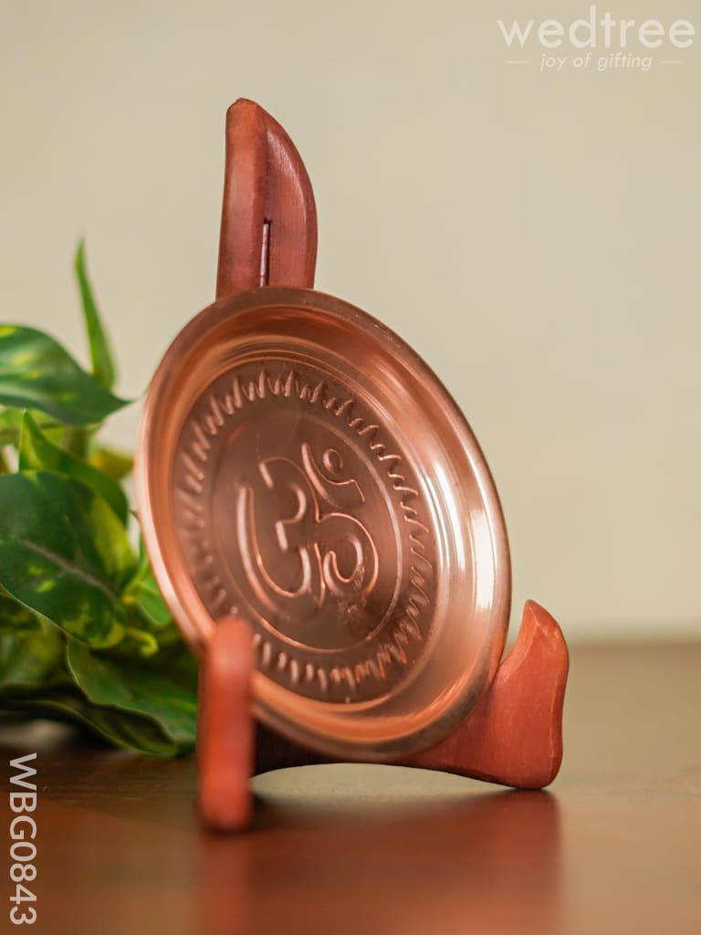 Brass Om Plate - Copper Coated - 4.5 inch