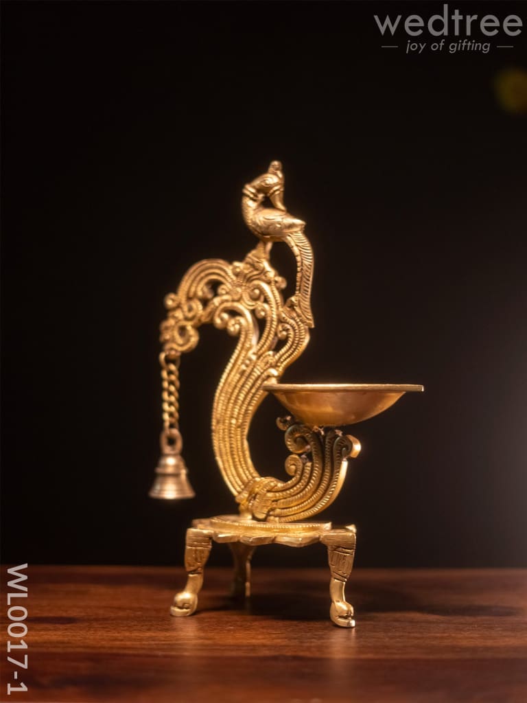 Brass Peacock Stand Diya