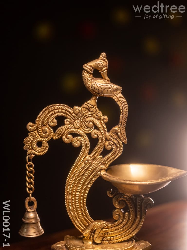 Brass Peacock Stand Diya