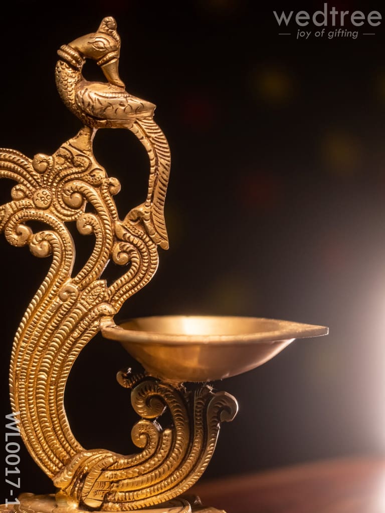 Brass Peacock Stand Diya