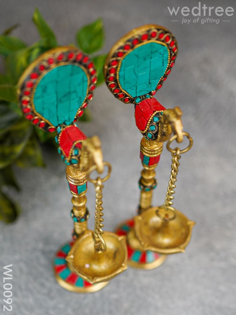 Peacock Stand with Hanging Diya