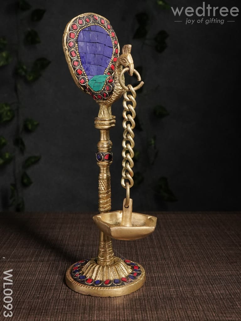 Peacock Stand with Hanging Diya