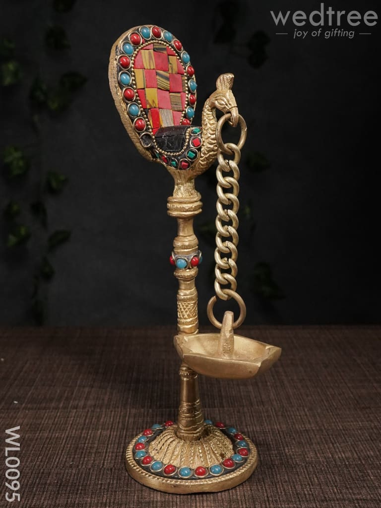 Peacock Stand with Hanging Diya