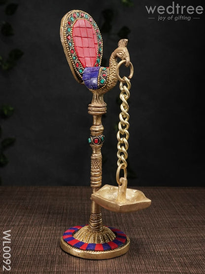 Peacock Stand with Hanging Diya