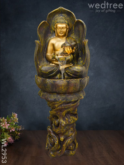 Buddha Lotus Water Fountain with Stand