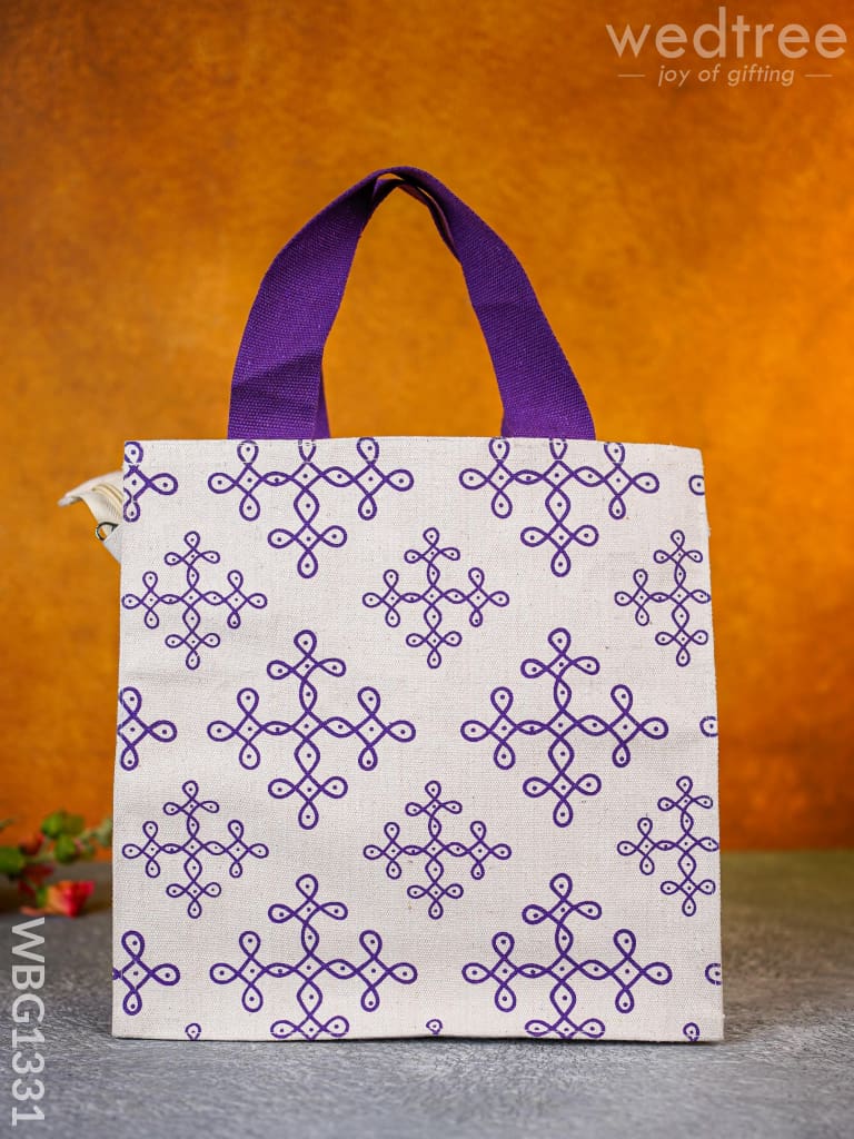 Canvas Bag with Kolam Prints