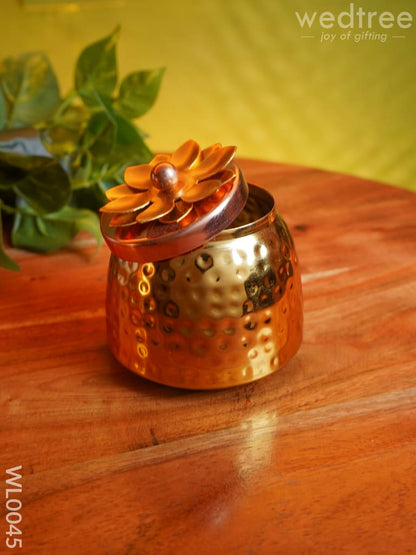 Copper coated Plate with 3 Brass Dry Fruit Box