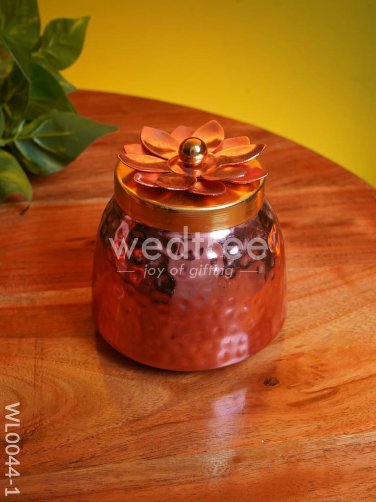 Copper coated Plate with 4 Brass Dry Fruit Box