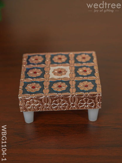 Copper Finished Blue Meenakari Manai