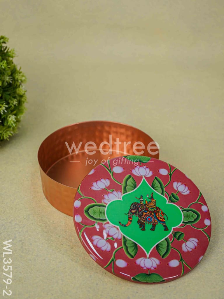 Copper Pichwai Poori Box