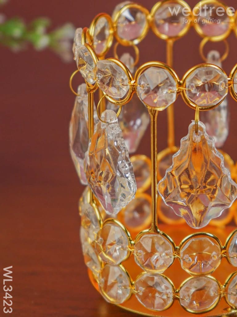 Crystal Candle Holder - Gold Finish