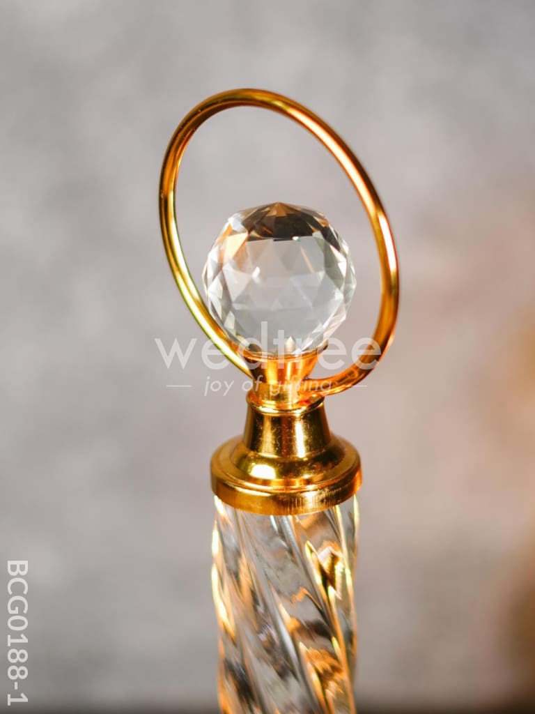 Crystal & Metal Trophy with Wooden Stand