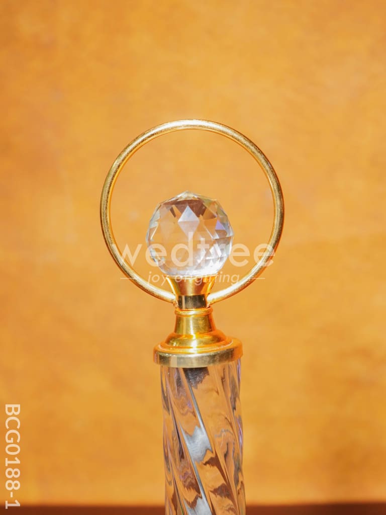 Crystal & Metal Trophy with Wooden Stand